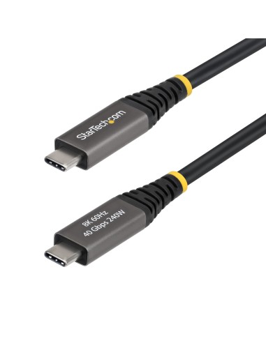 StarTech.com Cavo USB4 da 2m, 40 Gbps, Cavo USB-C Attivo, 240W PD, 8K 60Hz   4K 240 Hz DP2.1 DP40, Rivestimento in TPE,