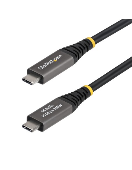 StarTech.com Cavo USB4 da 2m, 40 Gbps, Cavo USB-C Attivo, 240W PD, 8K 60Hz   4K 240 Hz DP2.1 DP40, Rivestimento in TPE,