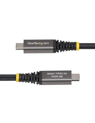 StarTech.com Cavo USB4 da 2m, 40 Gbps, Cavo USB-C Attivo, 240W PD, 8K 60Hz   4K 240 Hz DP2.1 DP40, Rivestimento in TPE,