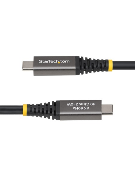 StarTech.com Cavo USB4 da 2m, 40 Gbps, Cavo USB-C Attivo, 240W PD, 8K 60Hz   4K 240 Hz DP2.1 DP40, Rivestimento in TPE,