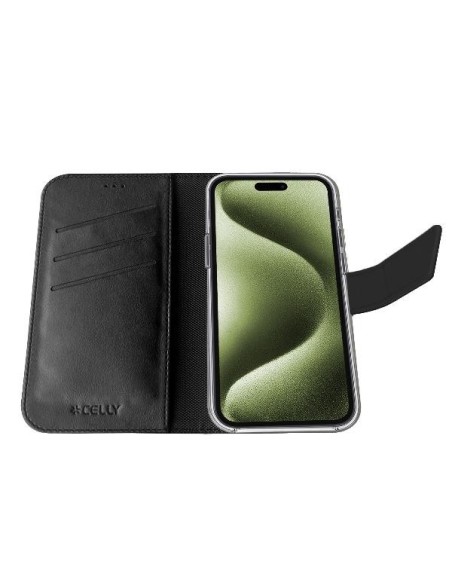 Celly WALLYMAG custodia per cellulare 16 cm (6.3") Custodia a borsellino Nero