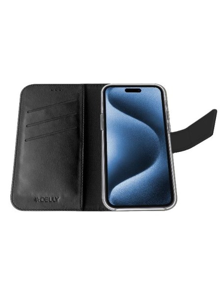 Celly WALLYMAG custodia per cellulare 16 cm (6.3") Custodia a borsellino Nero