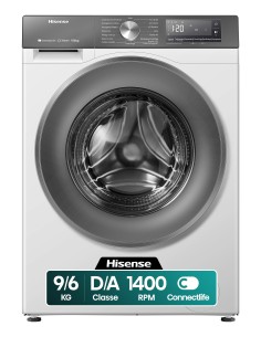Hisense WD3S9043BW7 lavasciuga Libera installazione Caricamento frontale Bianco D