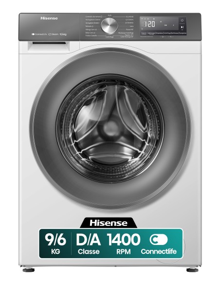 Hisense WD3S9043BW7 lavasciuga Libera installazione Caricamento frontale Bianco D