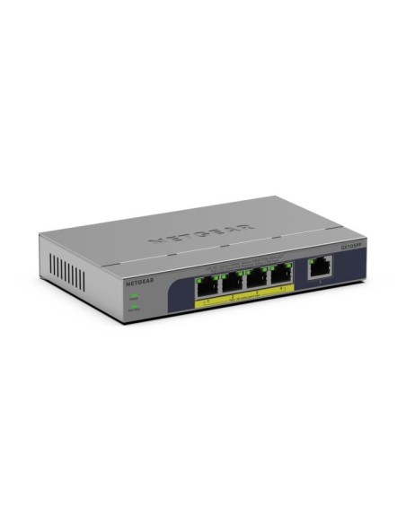 NETGEAR GS105PP Non gestito Gigabit Ethernet (10 100 1000) Supporto Power over Ethernet (PoE) Montaggio da desktop parete Grigio