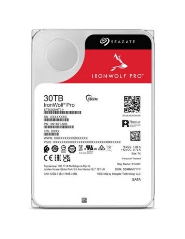Seagate IronWolf Pro ST30000NT011 disco rigido interno 30 TB 7200 Giri min 512 MB 3.5" Serial ATA III