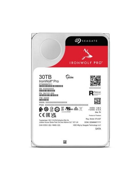 Seagate IronWolf Pro ST30000NT011 disco rigido interno 30 TB 7200 Giri min 512 MB 3.5" Serial ATA III