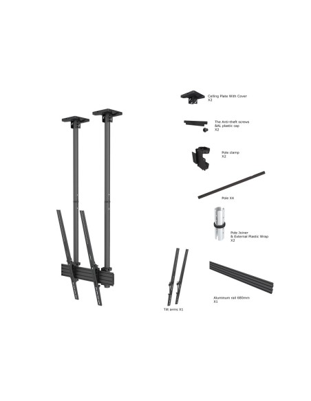 Multibrackets 6133 Supporto per display espositivi 2,54 m (100") Nero