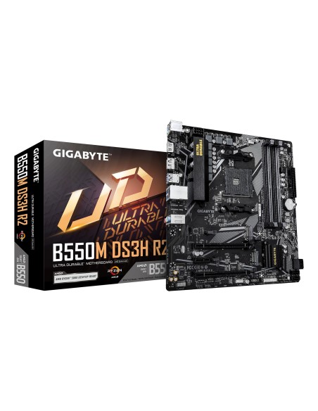 GIGABYTE B550M DS3H R2 Scheda madre - CPU AMD Ryzen 5000, VRM a 5+3 fasi, fino a 4733 MHz DDR4 (O.C.), 1x M.2 PCIe 4.0 + 1x M.2
