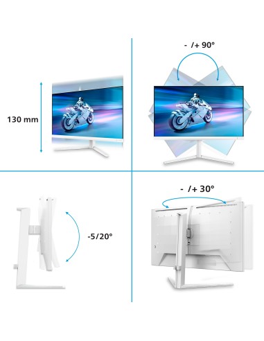 Philips Evnia 6000 27M2N6501L 00 Monitor PC 67,3 cm (26.5") 2560 x 1440 Pixel Quad HD QD-OLED Bianco