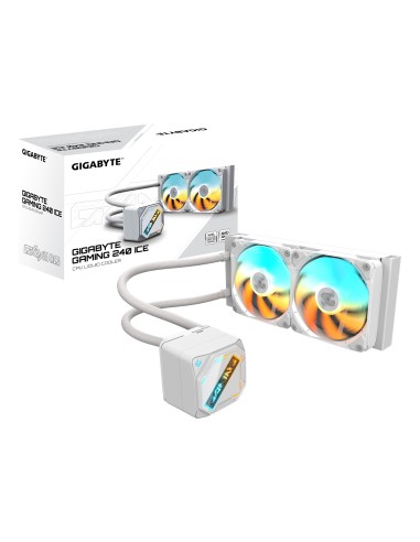 GIGABYTE GAMING 240 ICE Dissipatore a Liquido per CPU - 2x120mm Ventole ARGB, meccanismo di bloccaggio a scorrimento,