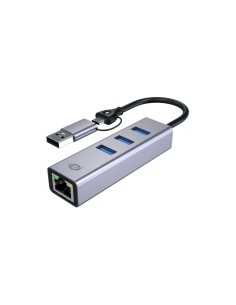 Conceptronic ABBY25G replicatore di porte e docking station per laptop Cablato USB 3.2 Gen 1 (3.1 Gen 1) Type-A + Type-C Grigio