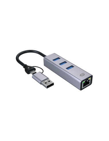 Conceptronic ABBY25G replicatore di porte e docking station per laptop Cablato USB 3.2 Gen 1 (3.1 Gen 1) Type-A + Type-C Grigio