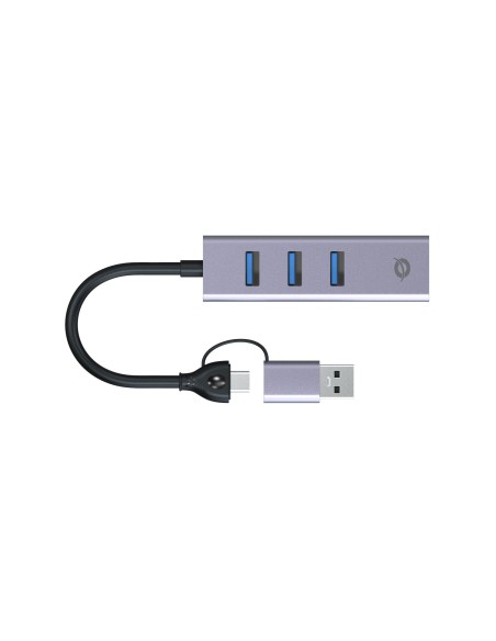 Conceptronic ABBY25G replicatore di porte e docking station per laptop Cablato USB 3.2 Gen 1 (3.1 Gen 1) Type-A + Type-C Grigio
