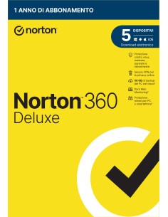 Norton 360 Deluxe 2024 | Antivirus per 5 dispositivi | Licenza di 1 anno | Secure VPN e Password Manager | PC, Mac, tablet e 2
