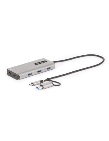 StarTech.com Adattatore multiporta USB-C con dongle USB-C a USB-A, doppio HDMI (4K30Hz 1080p60Hz), Hub USB-A 5Gbps a 3 porte,