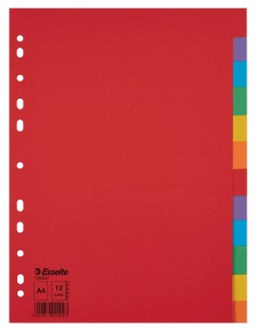 Esselte 100202 divisore Cartoncino Multicolore 12 pz