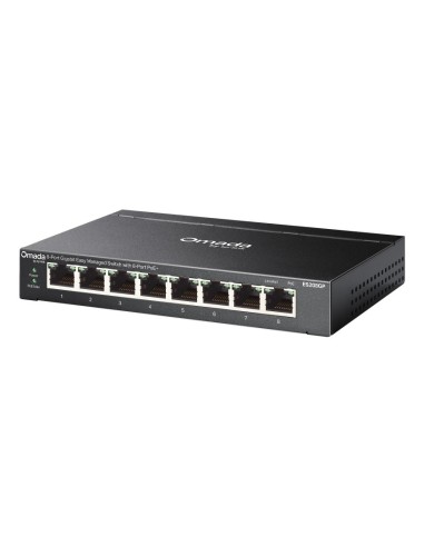 TP-Link Omada ES208GP switch di rete Gestito L2 Gigabit Ethernet (10 100 1000) Supporto Power over Ethernet (PoE) DIN rail Nero