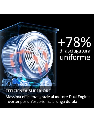 Haier Ultra X11, Asciugatrice 9 KG, Classe C, Bianco, Inverter, I-Refresh PRO, Wi-Fi, Smart AI, Ultra Reverse, HD90-A3Q397U1-S