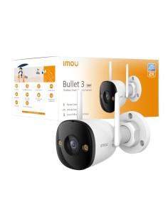 Imou Bullet 3 3MP 2K da esterno. Visione notturna Full Color, Rilevamento Umano con Faretto e Sirena, Audio Bidirezionale,