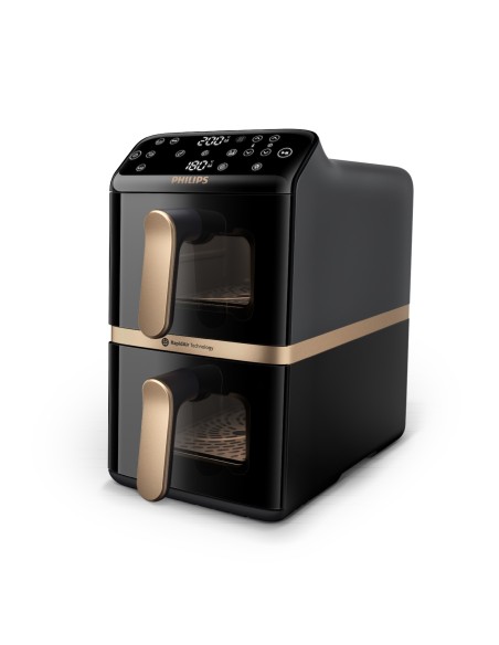Philips Serie 4000 Airfryer doppio cestello Verticale, Friggitrice ad aria da 10L, 13 metodi di cottura, Rivestimento ceramica