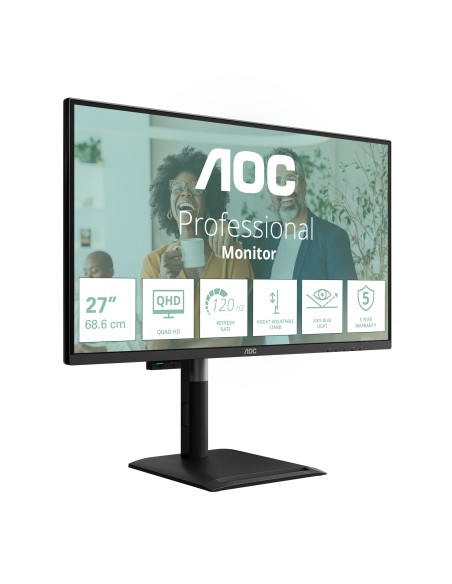 AOC Q27P4CV Monitor PC 68,6 cm (27") 2560 x 1440 Pixel Quad HD LED Nero