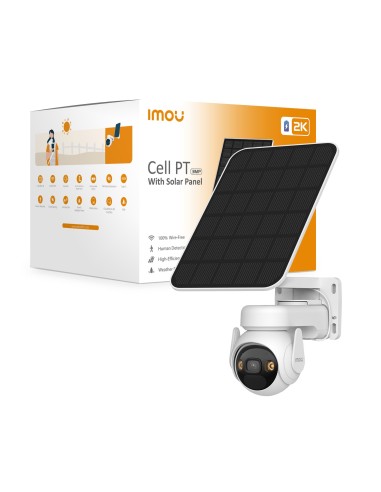 Imou Cell PT Kit - Telecamera da Esterno a batteria con risoluzione 2K (3MP), Rilevamento Movimento Umano, Visione Notturna a