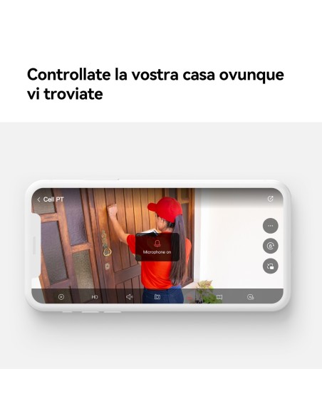 Imou Cell PT Kit - Telecamera da Esterno a batteria con risoluzione 2K (3MP), Rilevamento Movimento Umano, Visione Notturna a