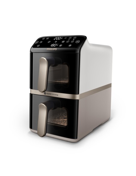 Philips Serie 4000 Airfryer doppio cestello Verticale, Friggitrice ad aria da 10L, 13 metodi di cottura, Rivestimento ceramica