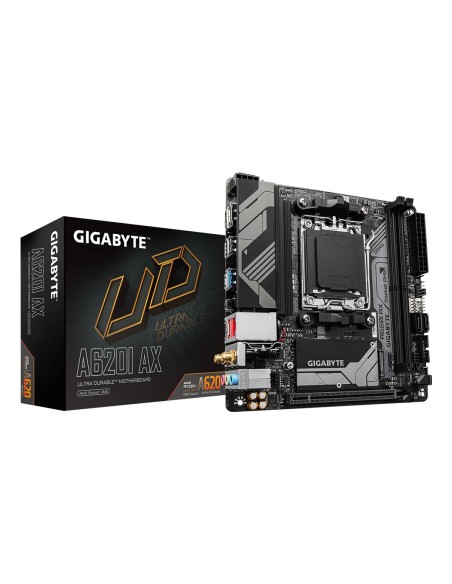 GIGABYTE A620I AX Scheda madre - Supporta CPU AMD Ryzen 8000, VRM digitale a 5+2+1 fasi, fino a 6400MHz DDR5 (OC), 1xPCIe 4.0