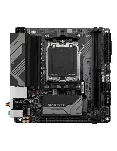 GIGABYTE A620I AX Scheda madre - Supporta CPU AMD Ryzen 8000, VRM digitale a 5+2+1 fasi, fino a 6400MHz DDR5 (OC), 1xPCIe 4.0