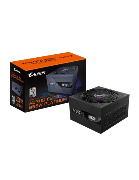GIGABYTE AORUS ELITE P850W Alimentatore - PCIe 5.0, 80 PLUS Platinum, Design completamente modulare, Ventola da 120 mm,