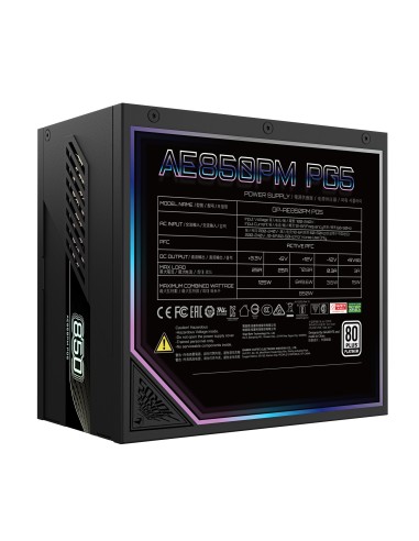GIGABYTE AORUS ELITE P850W Alimentatore - PCIe 5.0, 80 PLUS Platinum, Design completamente modulare, Ventola da 120 mm,