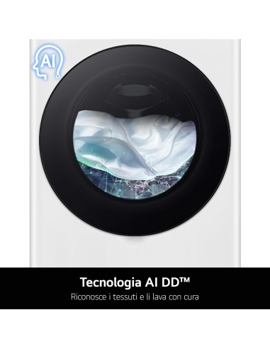 LG F4R7010TSWG Lavatrice 10kg AI DD, Classe A-10%, 1400 giri, TurboWash, Vapore
