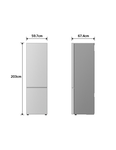 LG GBBS726CPY Frigorifero combinato Fit & Max 60cm, Classe C, 375L, AI Inverter, Prime Silver
