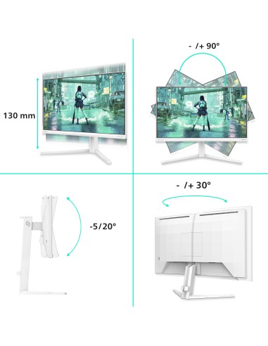Philips 24M2N3201P 00 Monitor PC 60,5 cm (23.8") 1920 x 1080 Pixel Bianco