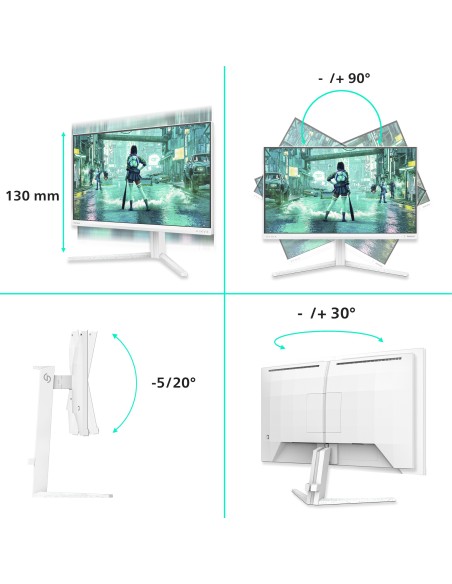 Philips 24M2N3201P 00 Monitor PC 60,5 cm (23.8") 1920 x 1080 Pixel Bianco