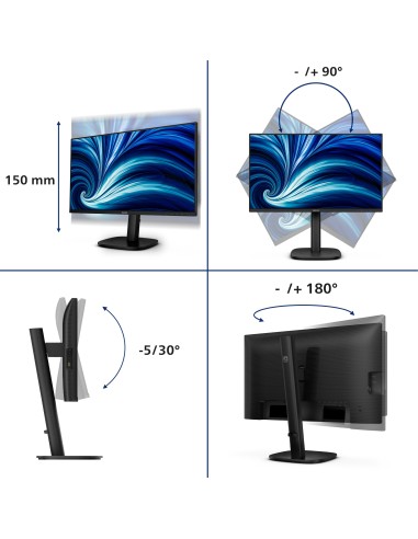 Philips 24B2U3601 Monitor PC 60,5 cm (23.8") 2560 x 1440 Pixel Quad HD LCD Nero