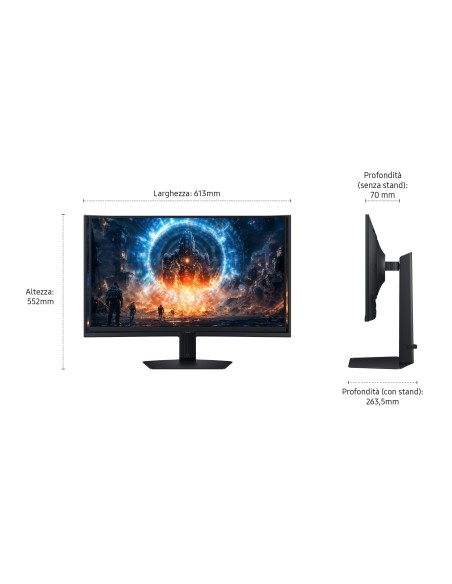 Samsung Monitor Gaming Odyssey G6 - G60F da 27" QHD Flat