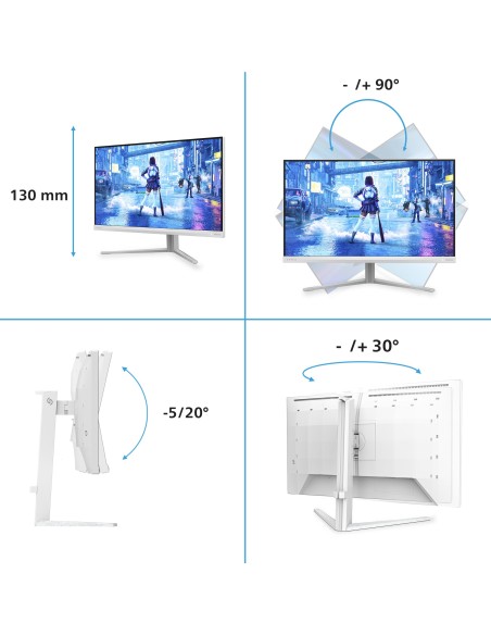 Philips 27M2N5201P 00 Monitor PC 68,6 cm (27") 1920 x 1080 Pixel Bianco