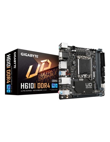 GIGABYTE H610I DDR4 Scheda madre - Supporta processori Intel Core 14th CPUs, 4+1+1 Hybrid Digital VRM, up to 3200MHz DDR4,