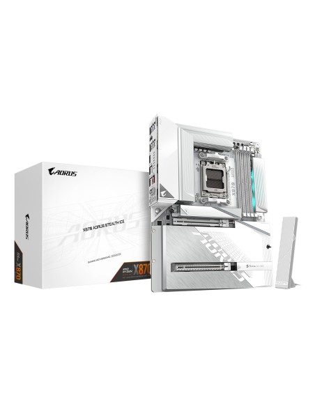 GIGABYTE X870 AORUS STEALTH ICE Scheda Madre – Supporta CPU AMD Ryzen 9000, VRM digitale a 16+2+2 fasi, fino a 8200 MHz DDR5