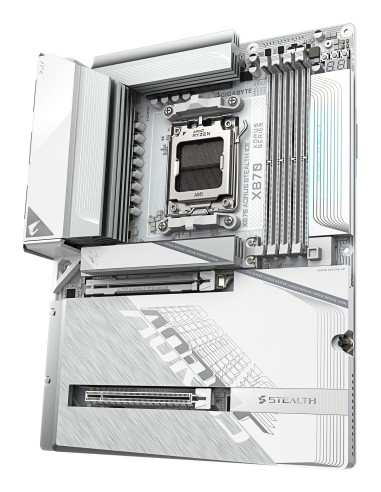 GIGABYTE X870 AORUS STEALTH ICE Scheda Madre – Supporta CPU AMD Ryzen 9000, VRM digitale a 16+2+2 fasi, fino a 8200 MHz DDR5