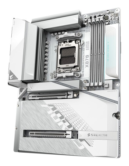 GIGABYTE X870 AORUS STEALTH ICE Scheda Madre – Supporta CPU AMD Ryzen 9000, VRM digitale a 16+2+2 fasi, fino a 8200 MHz DDR5