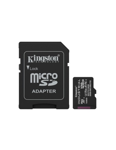 Kingston Technology Scheda microSDXC Industriale 128GB C10 A1 pSLC + Adattatore SD