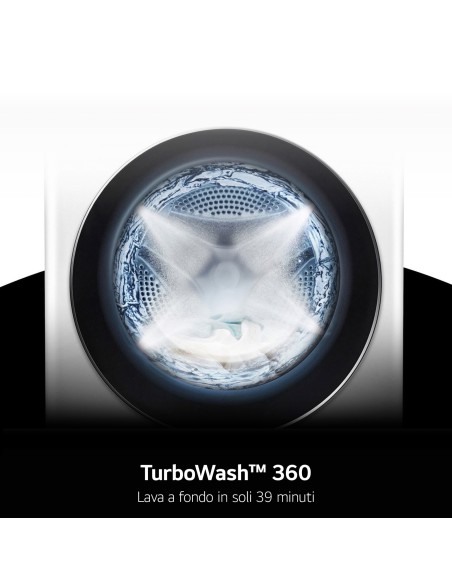 LG F4R7009TSWB Lavatrice 9kg AI DD, Classe A-10%, 1400 giri, TurboWash, Vapore