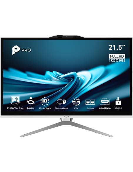 MSI Pro AP222T 14MA-614EU Intel® Core™ i3 i3-14100 54,6 cm (21.5") 1920 x 1080 Pixel Touch screen PC All-in-one 8 GB DDR4-SDRAM