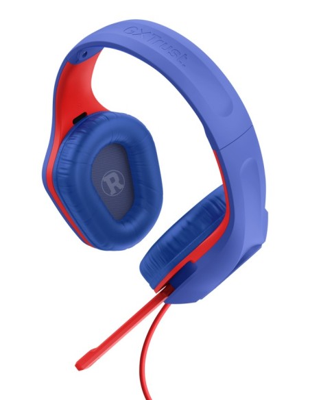Trust GXT 415SM Zirox Auricolare Cablato A Padiglione Gaming Blu, Rosso