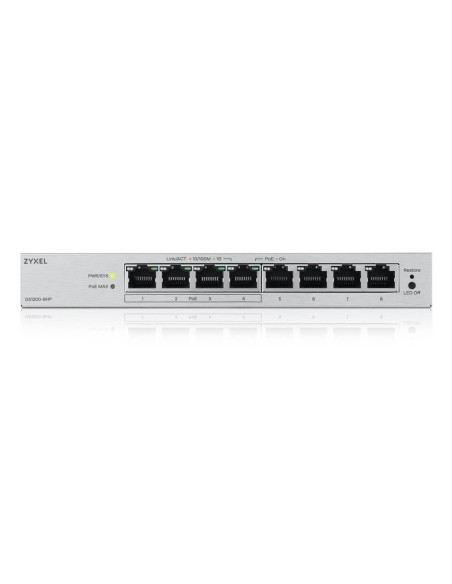 Zyxel GS1200-8HPV3 Gestito L2 Gigabit Ethernet (10 100 1000) Supporto Power over Ethernet (PoE) Desktop Grigio