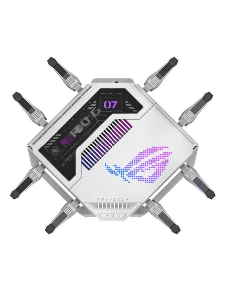 ASUS ROG Rapture GT-BE19000AI router wireless 10 Gigabit Ethernet Tri-band (2,4 GHz 5 GHz 6 GHz) Bianco